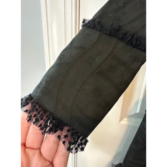 Alexis Evarra Black Sheer Lace Midi Dress XS NWT $975 - Picture 9 of 14